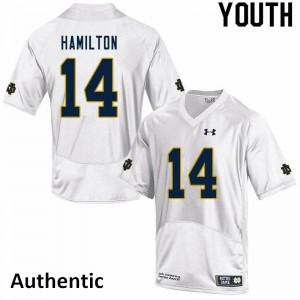 Youth Kyle Hamilton White Notre Dame #14 Authentic Official Jerseys