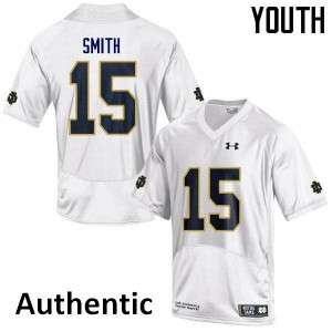 Youth Cameron Smith White Notre Dame Fighting Irish #15 Authentic NCAA Jerseys