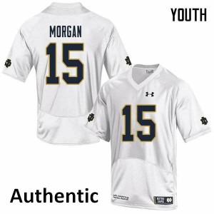 Youth D.J. Morgan White UND #15 Authentic Player Jersey