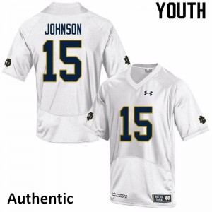 Youth Jordan Johnson White Notre Dame #15 Authentic Football Jersey