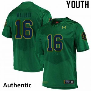Youth KJ Wallace Green Irish #16 Authentic Embroidery Jerseys