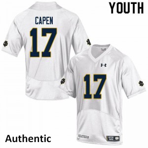 Youth Cole Capen White Notre Dame Fighting Irish #17 Authentic Player Jersey