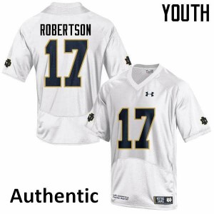 Youth Isaiah Robertson White UND #17 Authentic High School Jersey