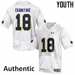 Youth Cameron Ekanayake White University of Notre Dame #18 Authentic Stitch Jersey