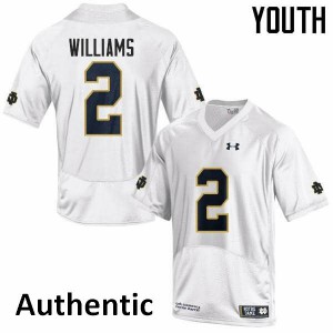 Youth Dexter Williams White Notre Dame #2 Authentic College Jersey