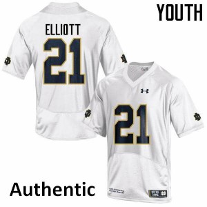 Youth Jalen Elliott White University of Notre Dame #21 Authentic Stitched Jersey
