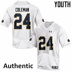 Youth Nick Coleman White Notre Dame #24 Authentic University Jerseys