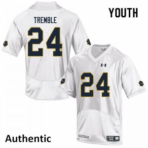 Youth Tommy Tremble White University of Notre Dame #24 Authentic High School Jerseys