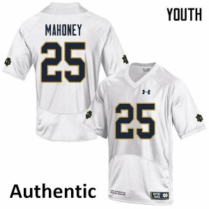 Youth John Mahoney White University of Notre Dame #25 Authentic Official Jerseys
