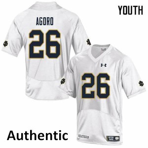 Youth Temitope Agoro White University of Notre Dame #26 Authentic High School Jersey