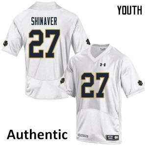 Youth Arion Shinaver White Fighting Irish #27 Authentic Official Jerseys