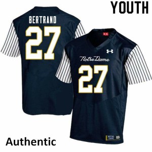 Youth JD Bertrand Navy Blue Notre Dame #27 Alternate Authentic College Jerseys