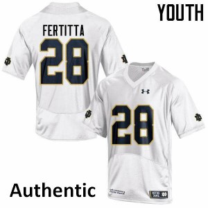 Youth Nicco Fertitta White Notre Dame #28 Authentic Player Jersey
