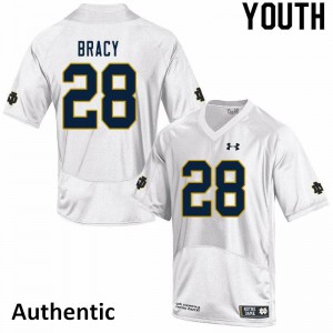 Youth TaRiq Bracy White Irish #28 Authentic Official Jersey