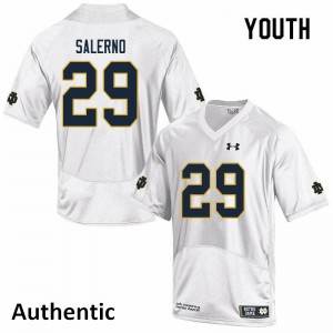 Youth Matt Salerno White University of Notre Dame #29 Authentic Stitched Jerseys
