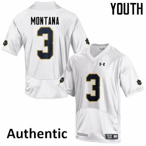 Youth Joe Montana White UND #3 Authentic Alumni Jersey