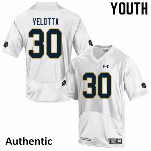 Youth Chris Velotta White University of Notre Dame #30 Authentic NCAA Jersey