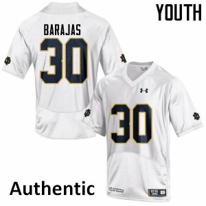 Youth Josh Barajas White Irish #30 Authentic High School Jersey