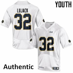 Youth Johnny Lujack White Irish #32 Authentic Football Jersey