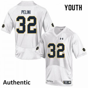 Youth Patrick Pelini White UND #32 Authentic Embroidery Jerseys