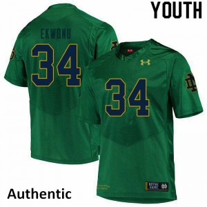 Youth Osita Ekwonu Green Irish #34 Authentic Embroidery Jersey