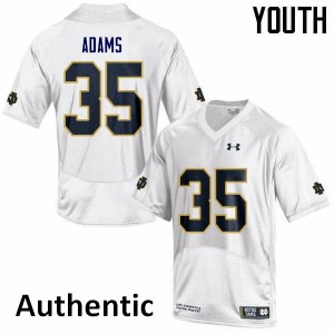 Youth David Adams White Notre Dame #35 Authentic Player Jersey