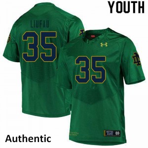 Youth Marist Liufau Green Notre Dame Fighting Irish #35 Authentic Stitched Jersey