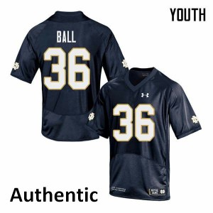 Youth Brian Ball Navy UND #36 Authentic NCAA Jersey