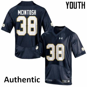 Youth Deon McIntosh Navy Blue UND #38 Authentic Stitch Jerseys