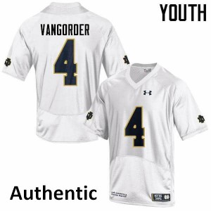 Youth Montgomery VanGorder White Irish #4 Authentic NCAA Jerseys