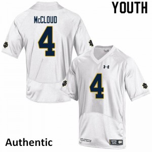 Youth Nick McCloud White Notre Dame #4 Authentic University Jerseys