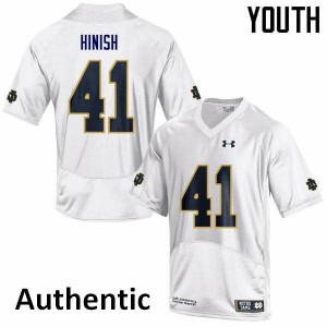 Youth Kurt Hinish White University of Notre Dame #41 Authentic University Jerseys