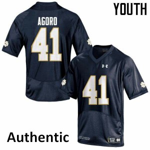 Youth Temitope Agoro Navy Blue Irish #41 Authentic Stitched Jersey