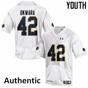 Youth Julian Okwara White Irish #42 Authentic Alumni Jersey