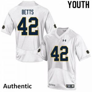 Youth Stephen Betts White Notre Dame #42 Authentic University Jersey