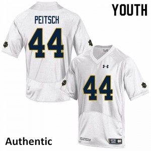Youth Alex Peitsch White Notre Dame #44 Authentic University Jersey