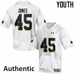 Youth Jonathan Jones White Notre Dame #45 Authentic Official Jerseys