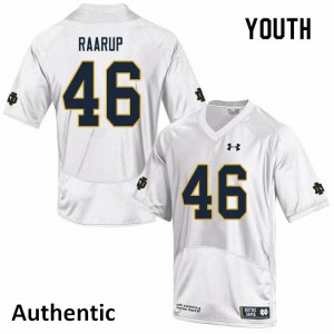 Youth Axel Raarup White Notre Dame #46 Authentic College Jersey