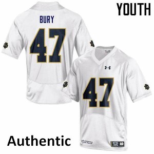 Youth Chris Bury White Notre Dame #47 Authentic Football Jersey
