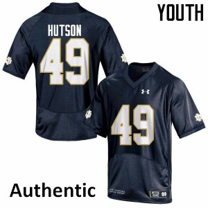 Youth Brandon Hutson Navy Blue Irish #49 Authentic High School Jerseys