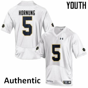 Youth Paul Hornung White University of Notre Dame #5 Authentic Embroidery Jerseys