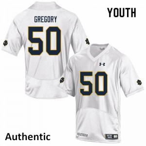 Youth Reed Gregory White University of Notre Dame #50 Authentic Embroidery Jersey