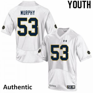 Youth Quinn Murphy White UND #53 Authentic NCAA Jersey