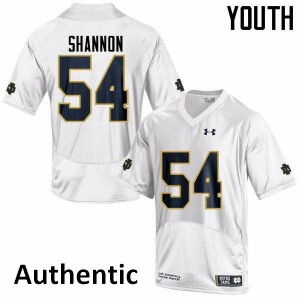 Youth John Shannon White University of Notre Dame #54 Authentic Stitched Jersey