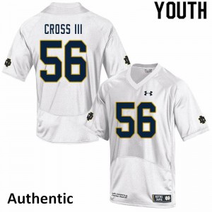 Youth Howard Cross III White Irish #56 Authentic NCAA Jersey