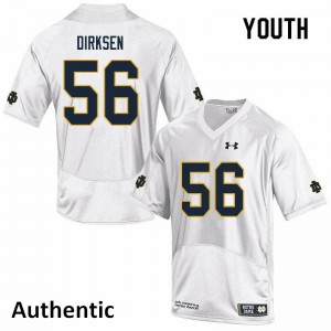 Youth John Dirksen White Notre Dame Fighting Irish #56 Authentic Official Jersey