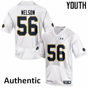 Youth Quenton Nelson White Fighting Irish #56 Authentic Football Jersey