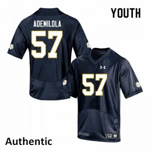 Youth Jayson Ademilola Navy UND #57 Authentic Player Jerseys