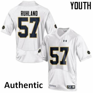 Youth Trevor Ruhland White UND #57 Authentic University Jersey