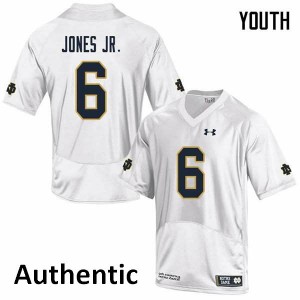 Youth Tony Jones Jr. White Irish #6 Authentic High School Jersey